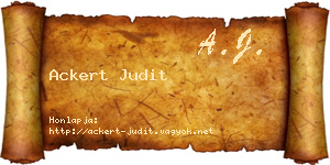 Ackert Judit névjegykártya